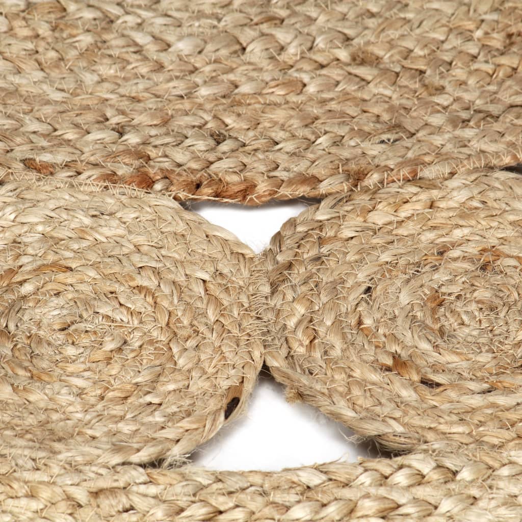 Vloerkleed handgemaakt 120 cm gevlochten jute is nu te koop bij PeponiXL, paradijselijk wonen!