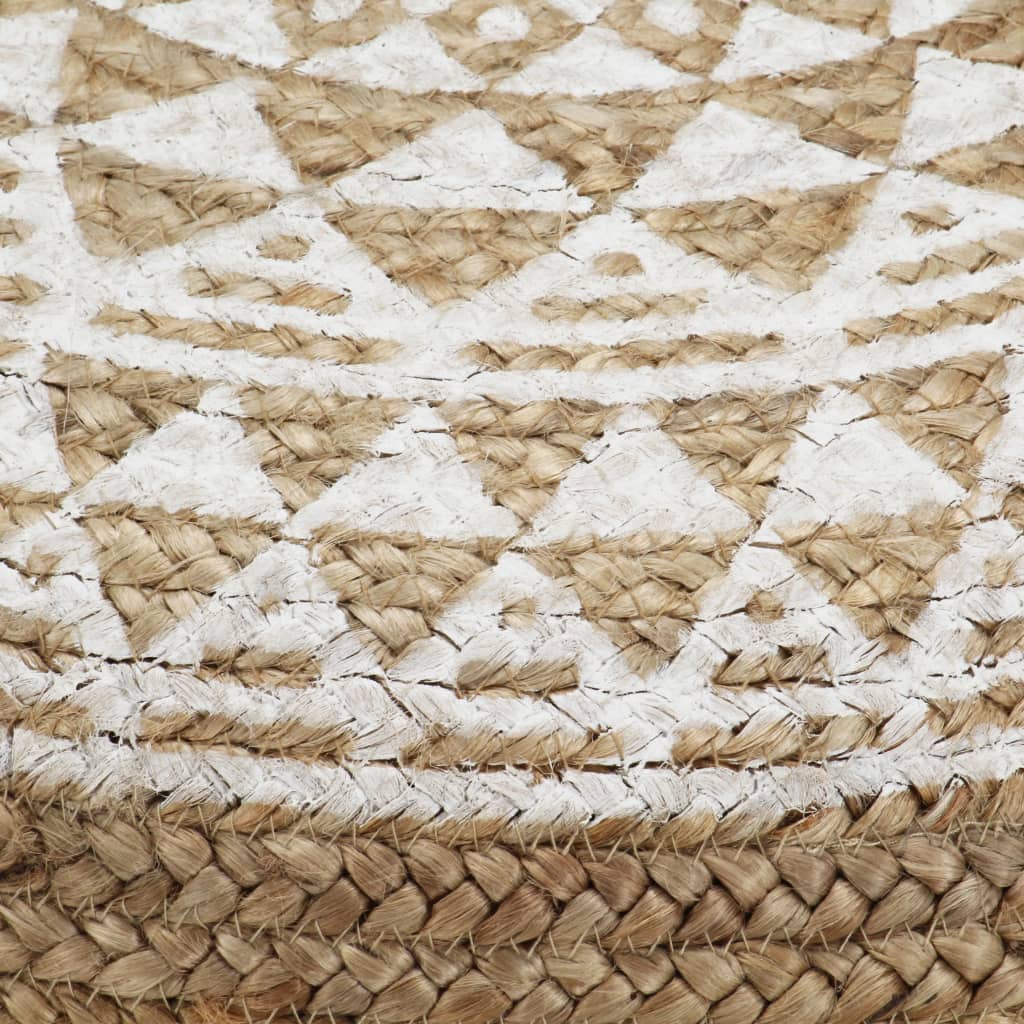 Poef handgemaakt 45x30 cm jute wit is nu te koop bij PeponiXL, paradijselijk wonen!