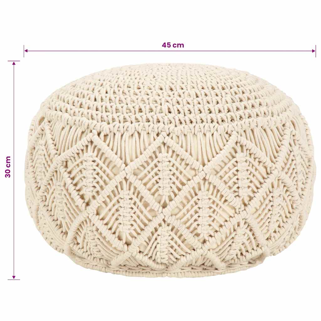 Poef macramé handgemaakt 45x30 cm katoen is nu te koop bij PeponiXL, paradijselijk wonen!
