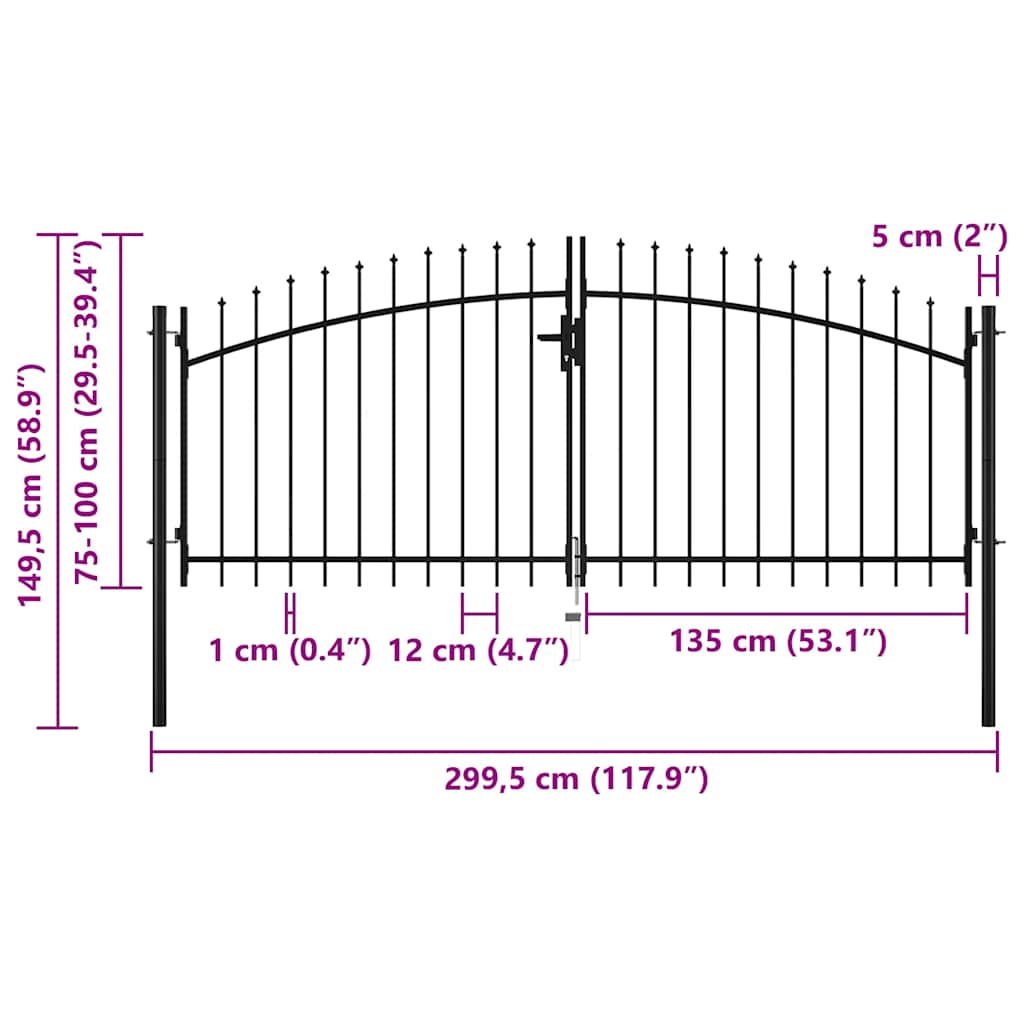 Dubbele deur hekpoort Woerden met speerpunt 299,5x149,5 cm is nu te koop bij PeponiXL, paradijselijk wonen!