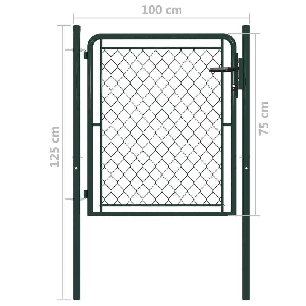 Tuinpoort staal 100x75 cm groen is nu te koop bij PeponiXL, paradijselijk wonen!