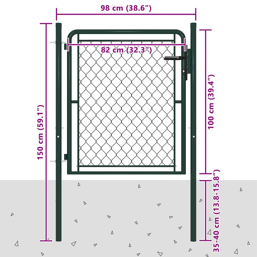 Tuinpoort staal 100x100 cm groen is nu te koop bij PeponiXL, paradijselijk wonen!