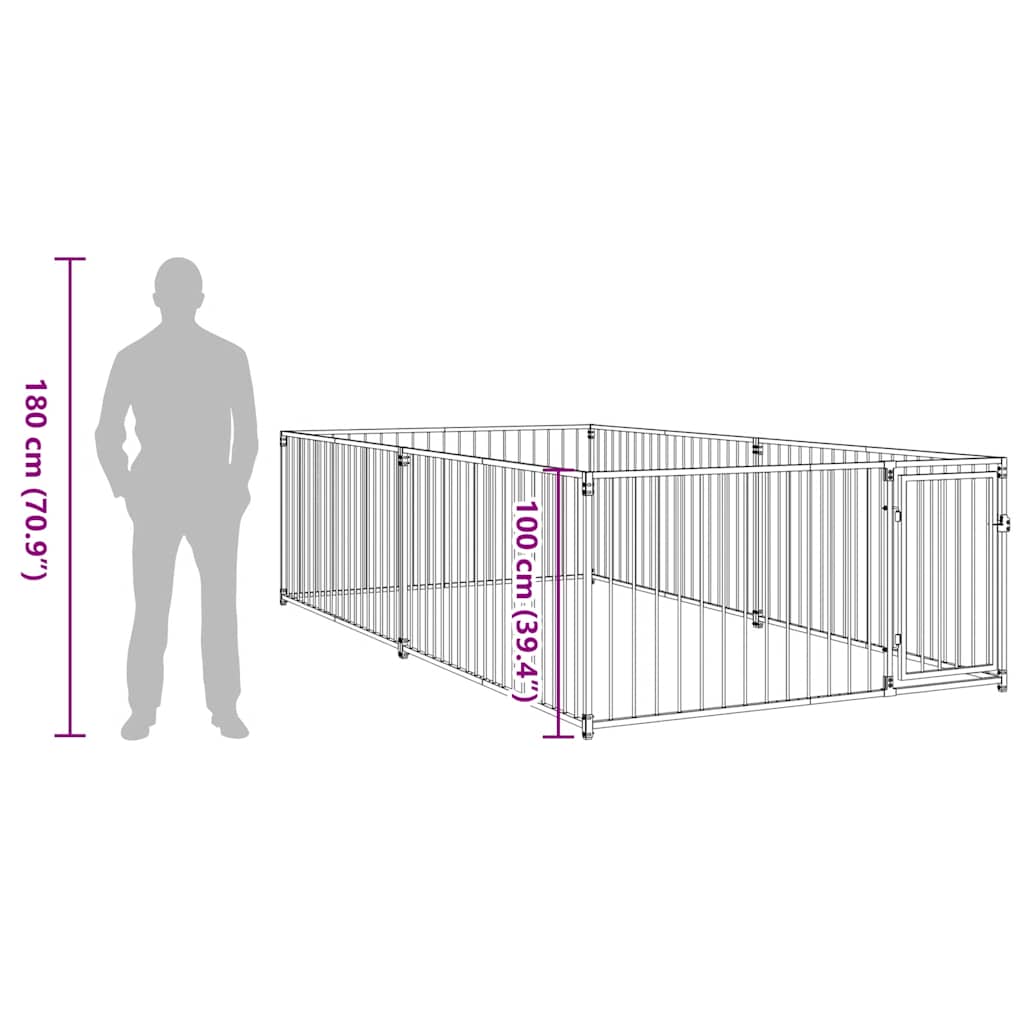 Hondenkennel voor buiten 200x400x100 cm is nu te koop bij PeponiXL, paradijselijk wonen!