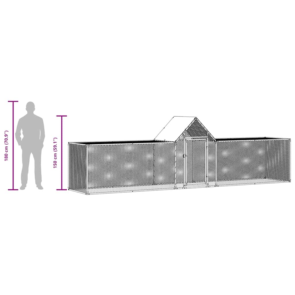 Kippenren 5x1x1,5 m gegalvaniseerd staal is nu te koop bij PeponiXL, paradijselijk wonen!