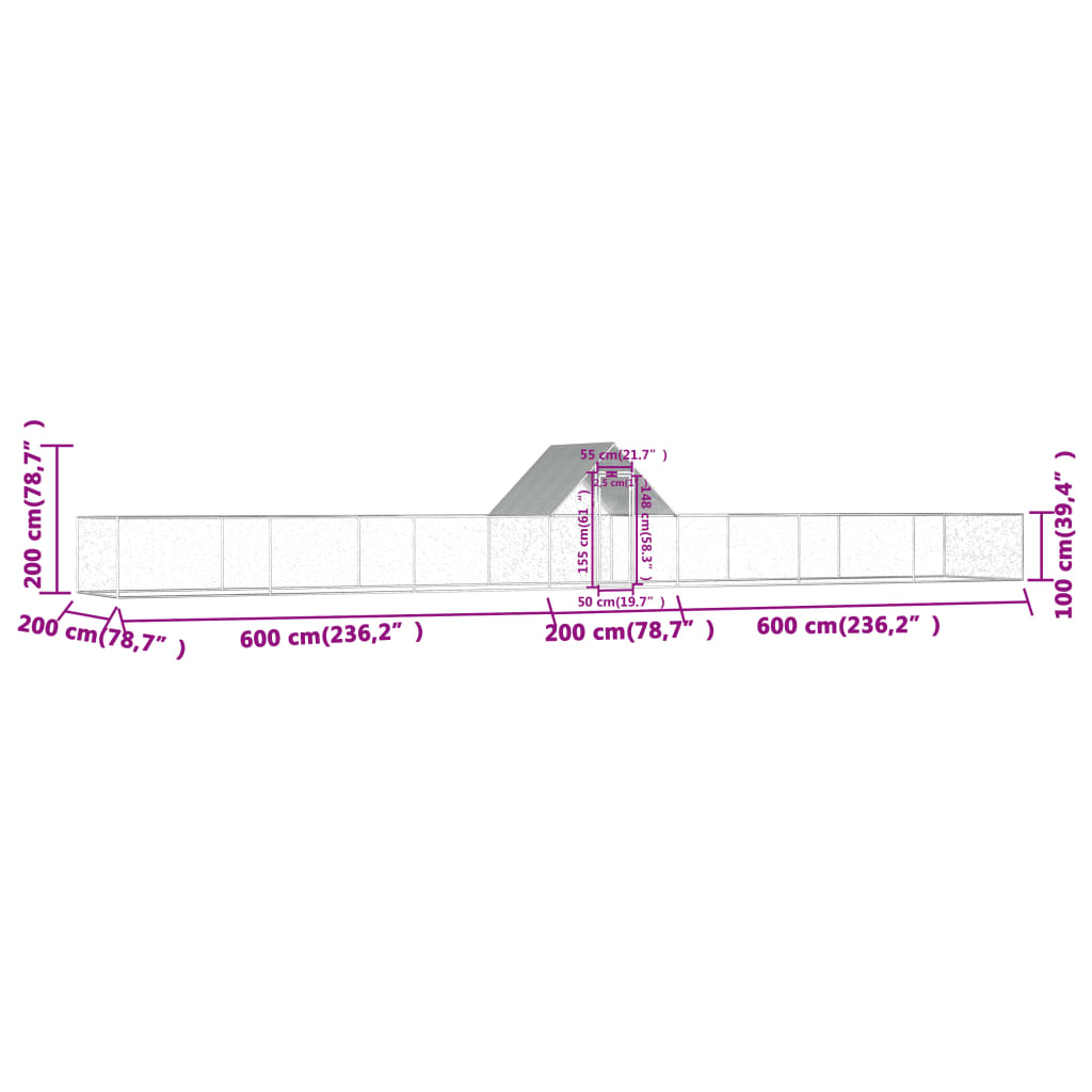 Kippenren 14x2x2 m gegalvaniseerd staal is nu te koop bij PeponiXL, paradijselijk wonen!