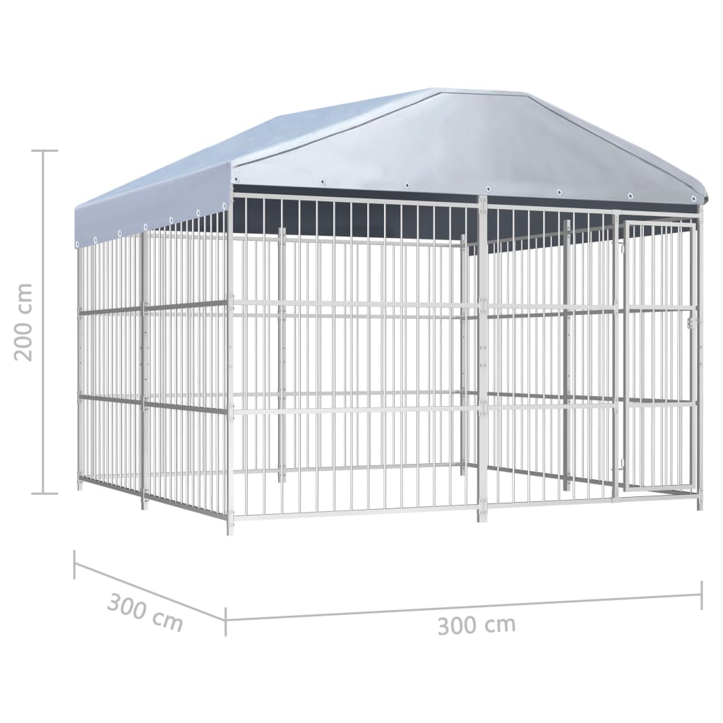 Hondenkennel voor buiten met dak 300x300x200 cm is nu te koop bij PeponiXL, paradijselijk wonen!