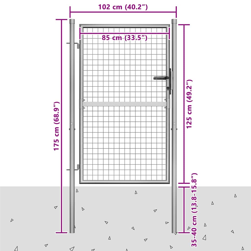 Tuinpoort gegalvaniseerd staal 100x125 cm zilver is nu te koop bij PeponiXL, paradijselijk wonen!