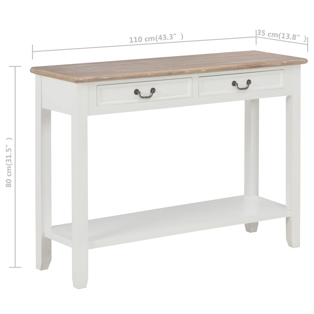 Wandtafel 110x35x80 cm hout wit is nu te koop bij PeponiXL, paradijselijk wonen!