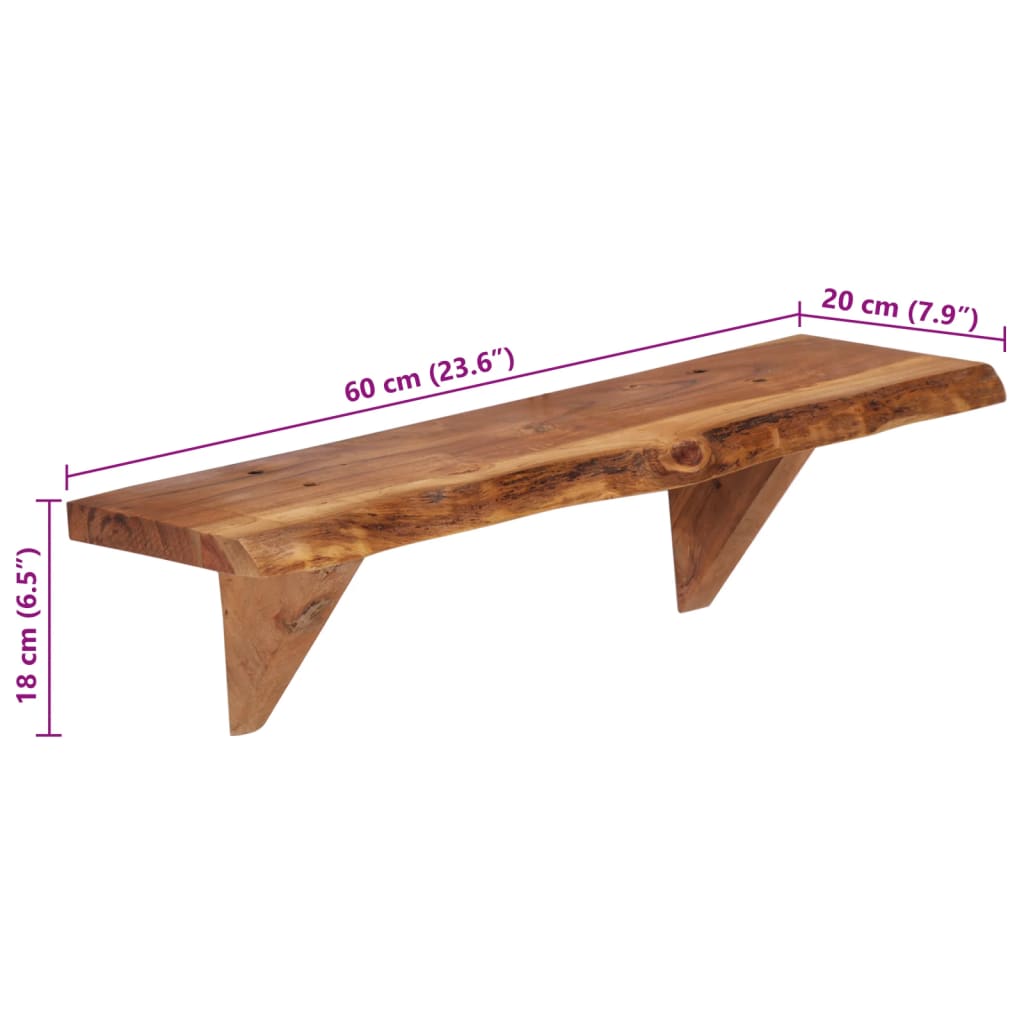 Wandschappen 2 st 60x20x18 cm massief acaciahout is nu te koop bij PeponiXL, paradijselijk wonen!