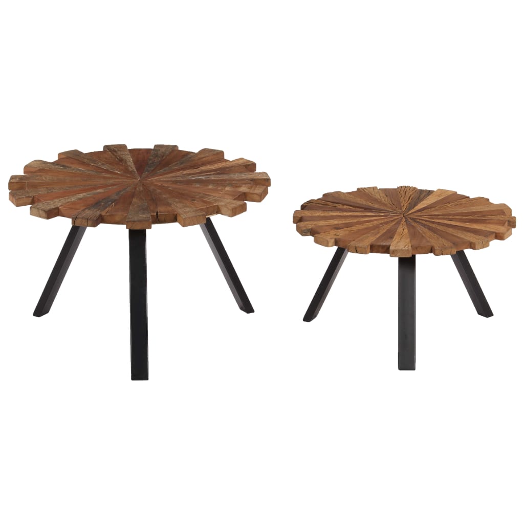 Salontafels 2 st massief gerecycled hout is nu te koop bij PeponiXL, paradijselijk wonen!