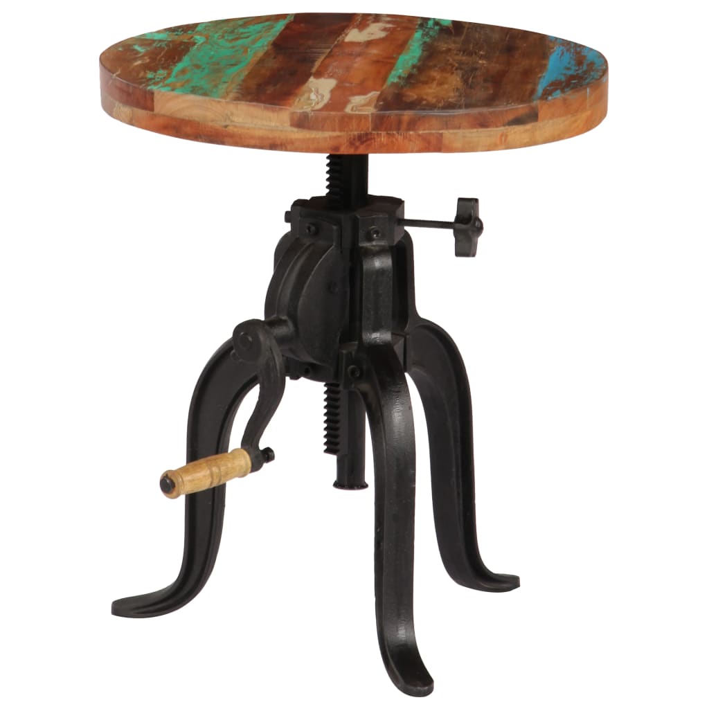 Bijzettafel 45x(45-62) cm massief sloophout en gietijzer is nu te koop bij PeponiXL, paradijselijk wonen!