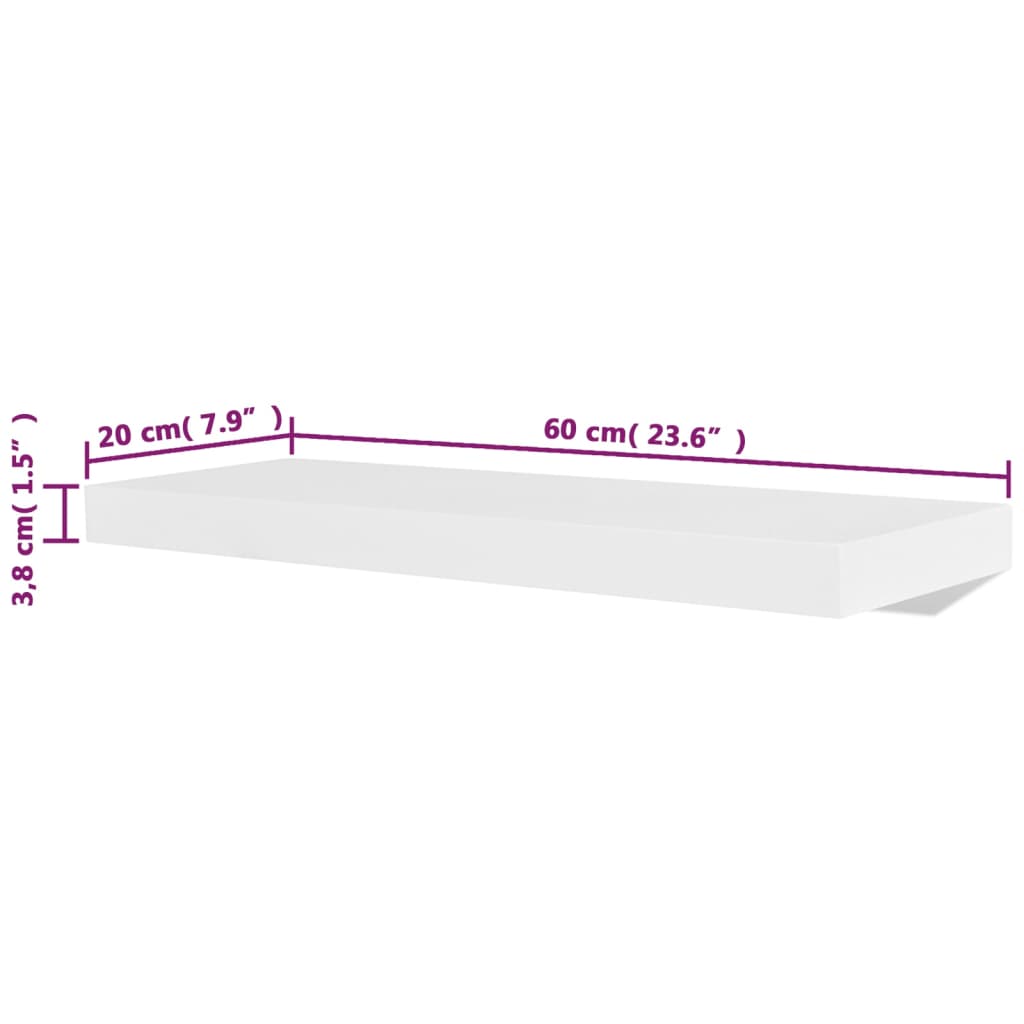 Wandplanken 4 st 60 cm wit is nu te koop bij PeponiXL, paradijselijk wonen!