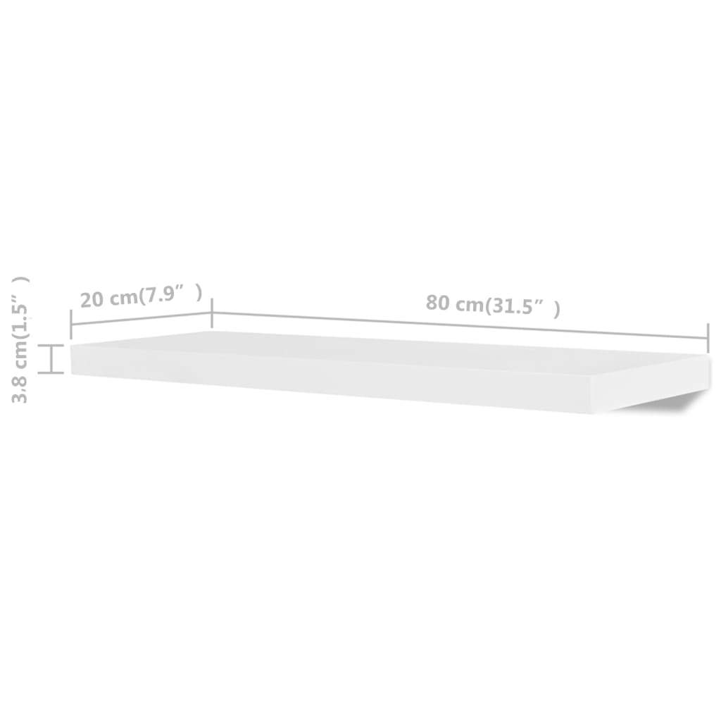 Wandplanken 4 st 80 cm wit is nu te koop bij PeponiXL, paradijselijk wonen!