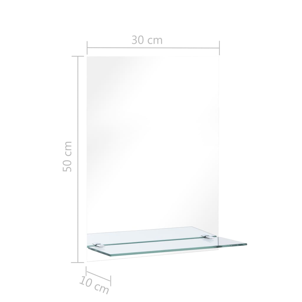 Wandspiegel met schap 30x50 cm gehard glas is nu te koop bij PeponiXL, paradijselijk wonen!