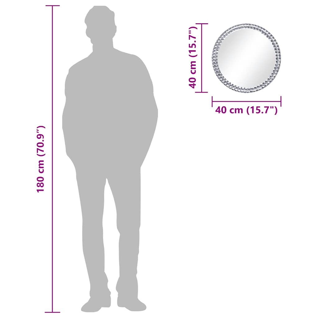 Wandspiegel 40 cm gehard glas is nu te koop bij PeponiXL, paradijselijk wonen!