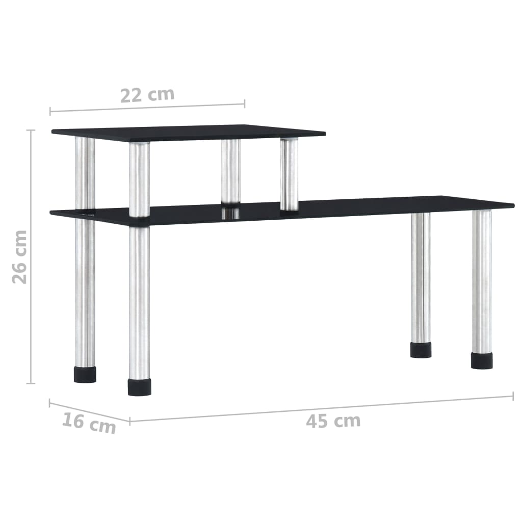 Keukenschap 45x16x26 cm gehard glas zwart is nu te koop bij PeponiXL, paradijselijk wonen!