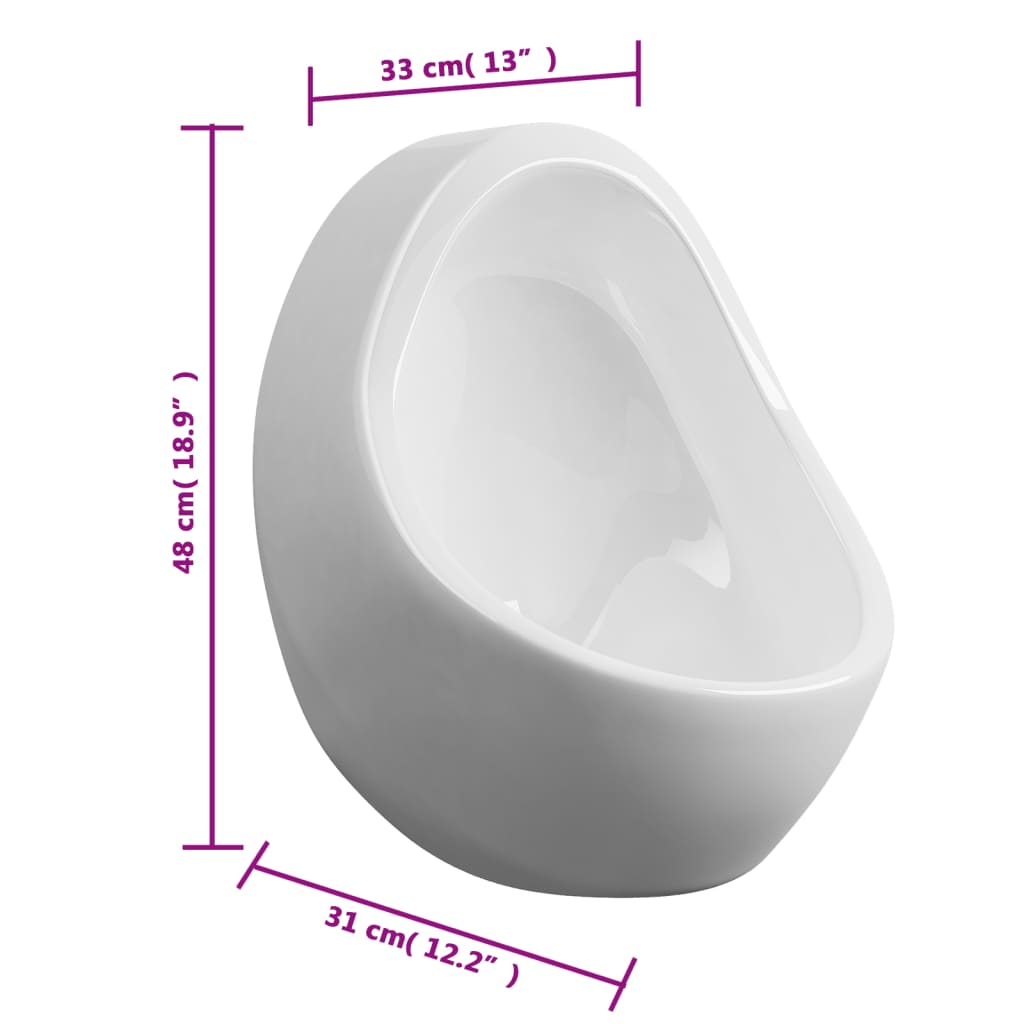 Wandurinoir met spoelklep keramiek wit is nu te koop bij PeponiXL, paradijselijk wonen!