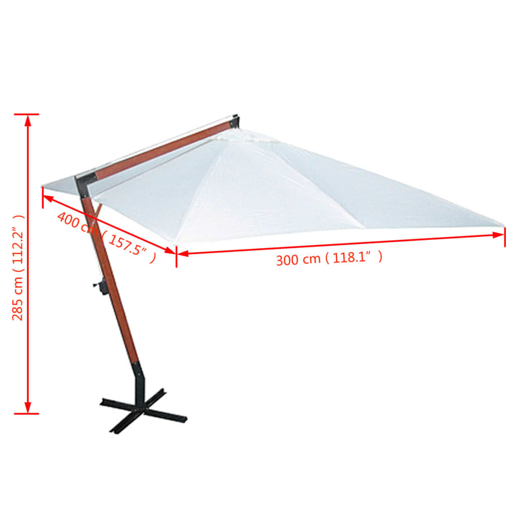 Parasol 300x400 cm wit is nu te koop bij PeponiXL, paradijselijk wonen!