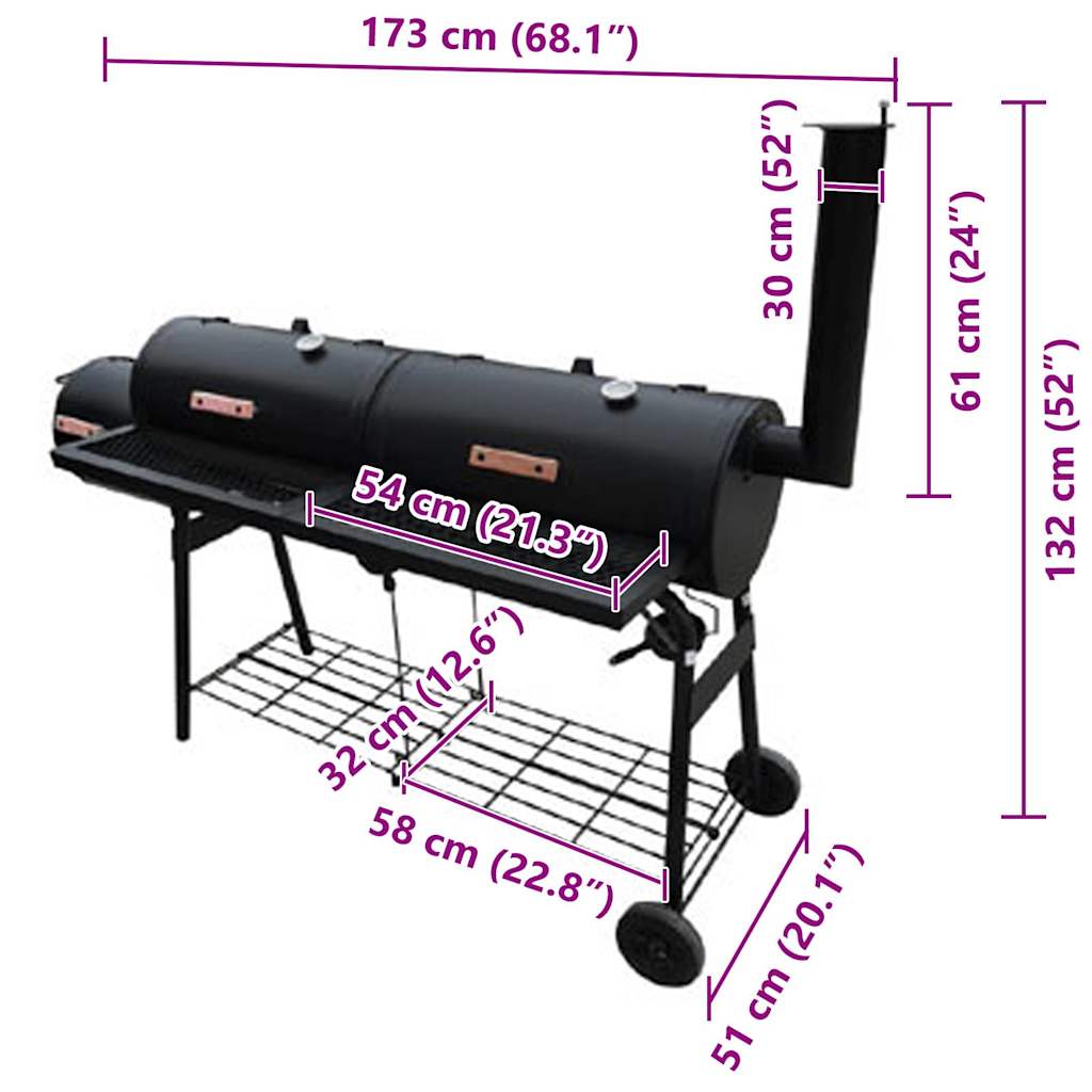 Rookbarbecue Nevada XL zwart is nu te koop bij PeponiXL, paradijselijk wonen!
