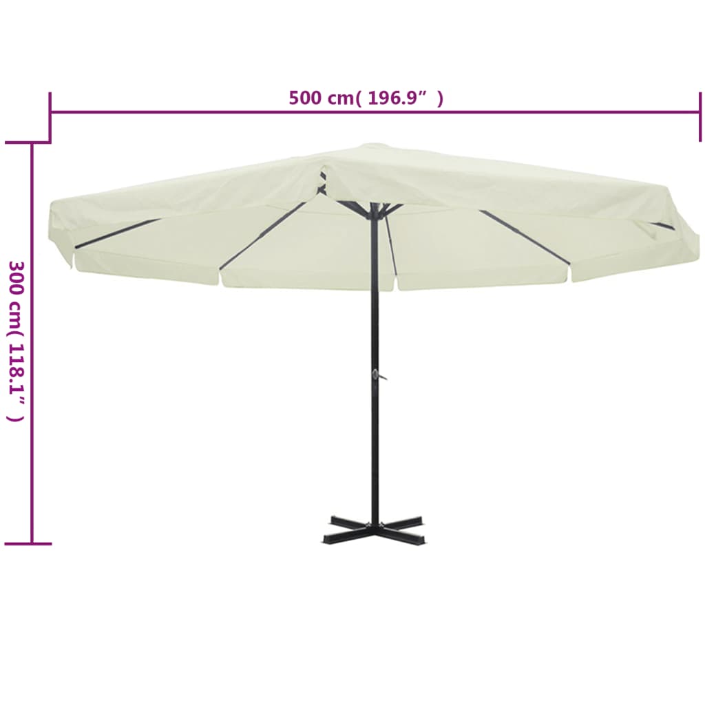 Parasol Samos 500 cm aluminium wit is nu te koop bij PeponiXL, paradijselijk wonen!