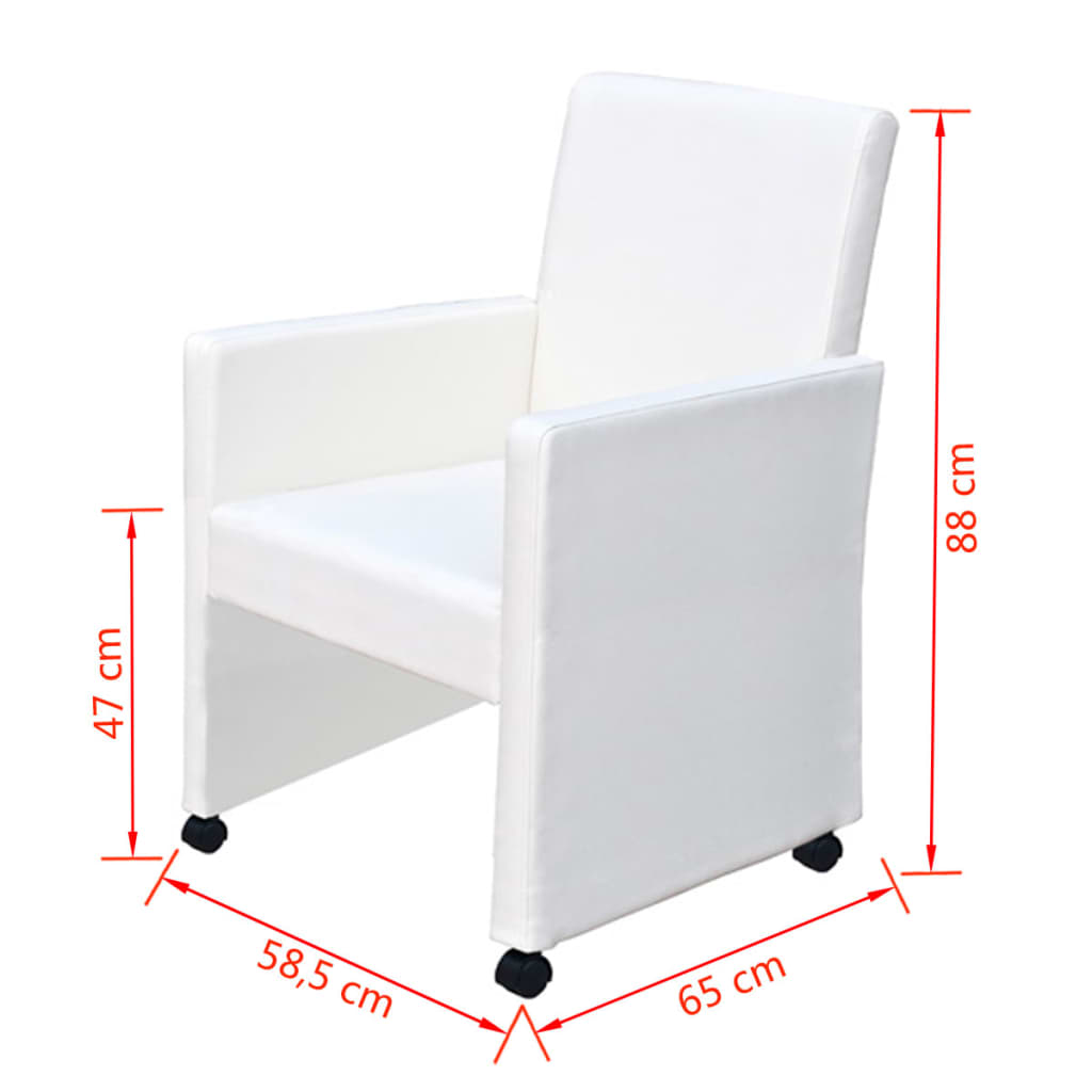 Eetkamerstoelen 6 st kunstleer wit is nu te koop bij PeponiXL, paradijselijk wonen!
