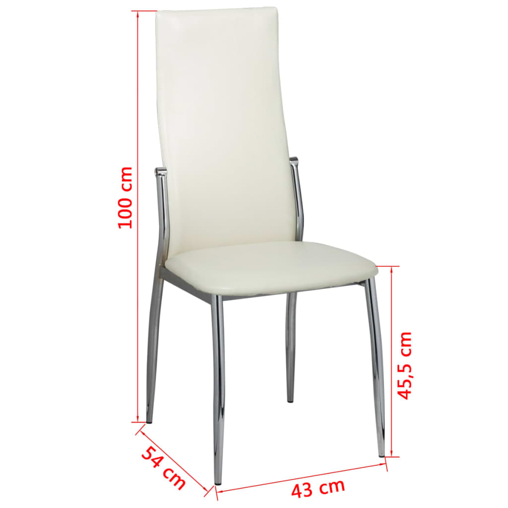 Eetkamerstoelen 6 st kunstleer wit is nu te koop bij PeponiXL, paradijselijk wonen!