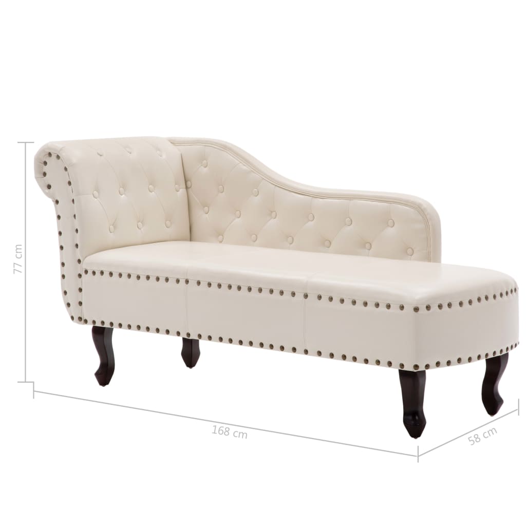 Chaise longue kunstleer crèmewit is nu te koop bij PeponiXL, paradijselijk wonen!