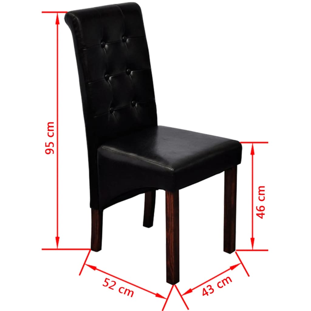 Eetkamerstoelen 4 st kunstleer zwart is nu te koop bij PeponiXL, paradijselijk wonen!