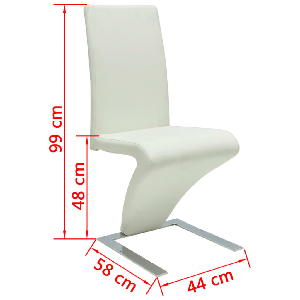 Eetkamerstoelen 4 st kunstleer wit is nu te koop bij PeponiXL, paradijselijk wonen!
