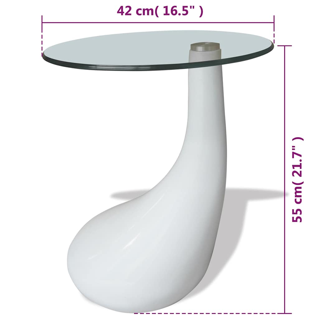 Salontafel met rond glazen tafelblad hoogglans wit is nu te koop bij PeponiXL, paradijselijk wonen!