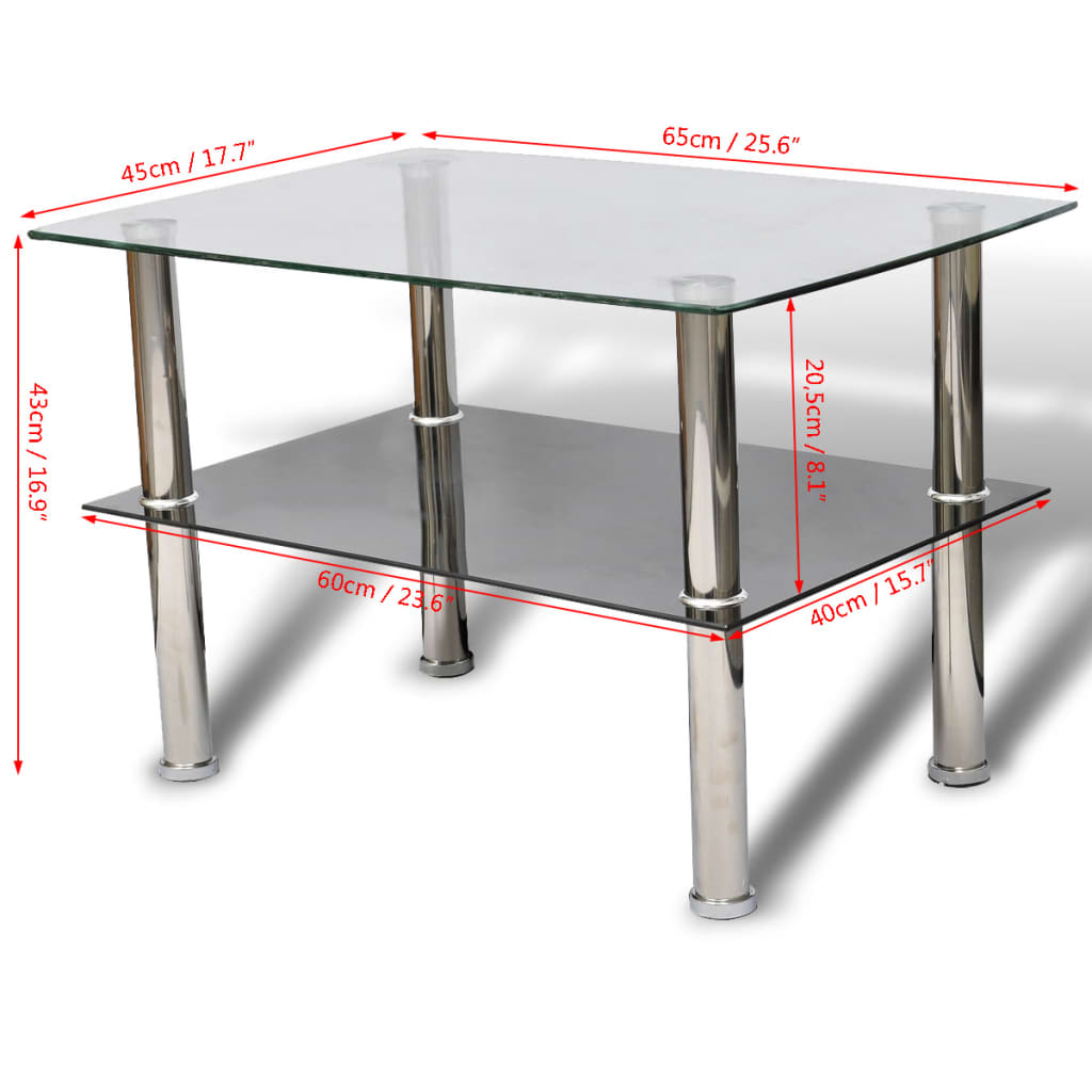 Salontafel met 2 lagen glas is nu te koop bij PeponiXL, paradijselijk wonen!