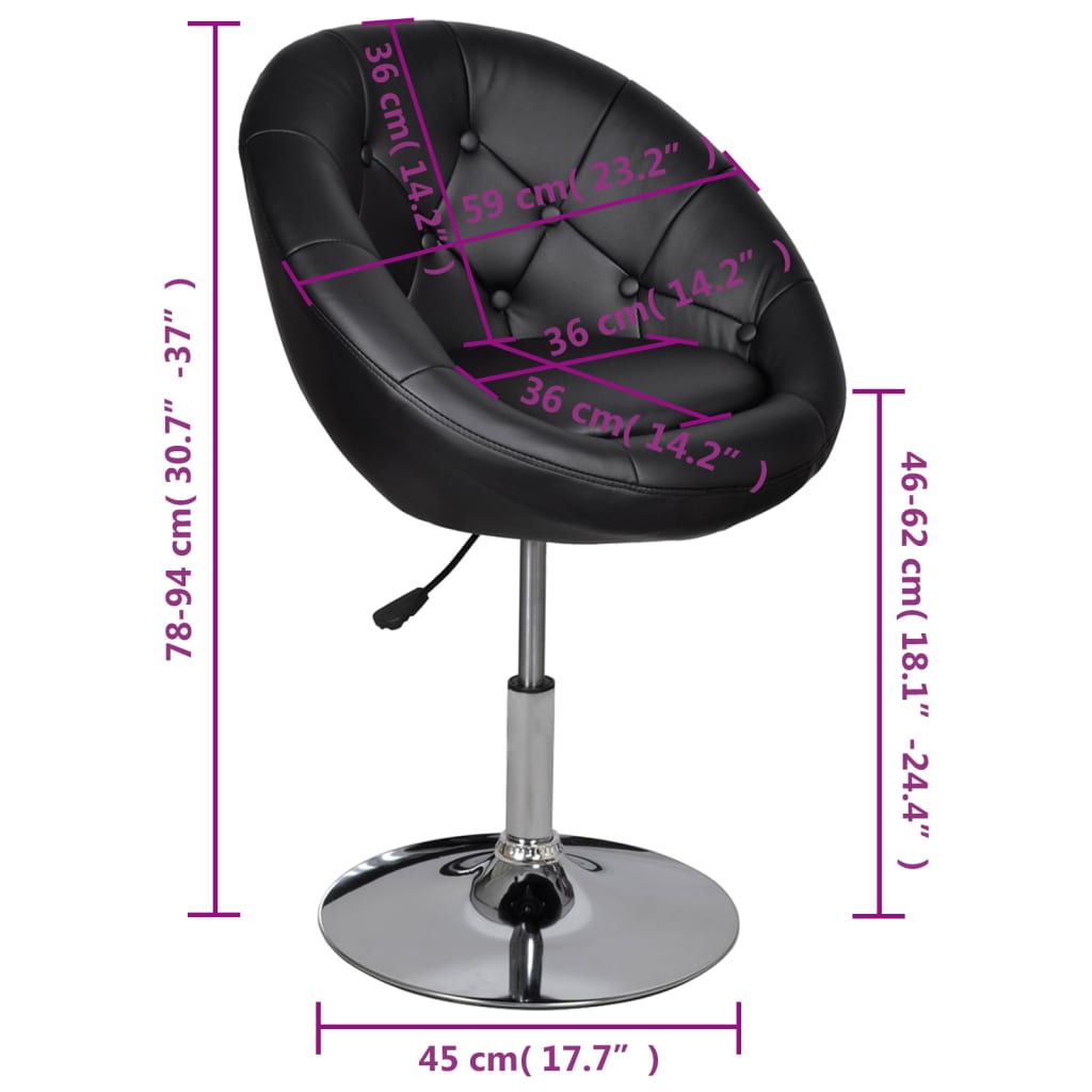 Barstoelen 2 st kunstleer zwart is nu te koop bij PeponiXL, paradijselijk wonen!