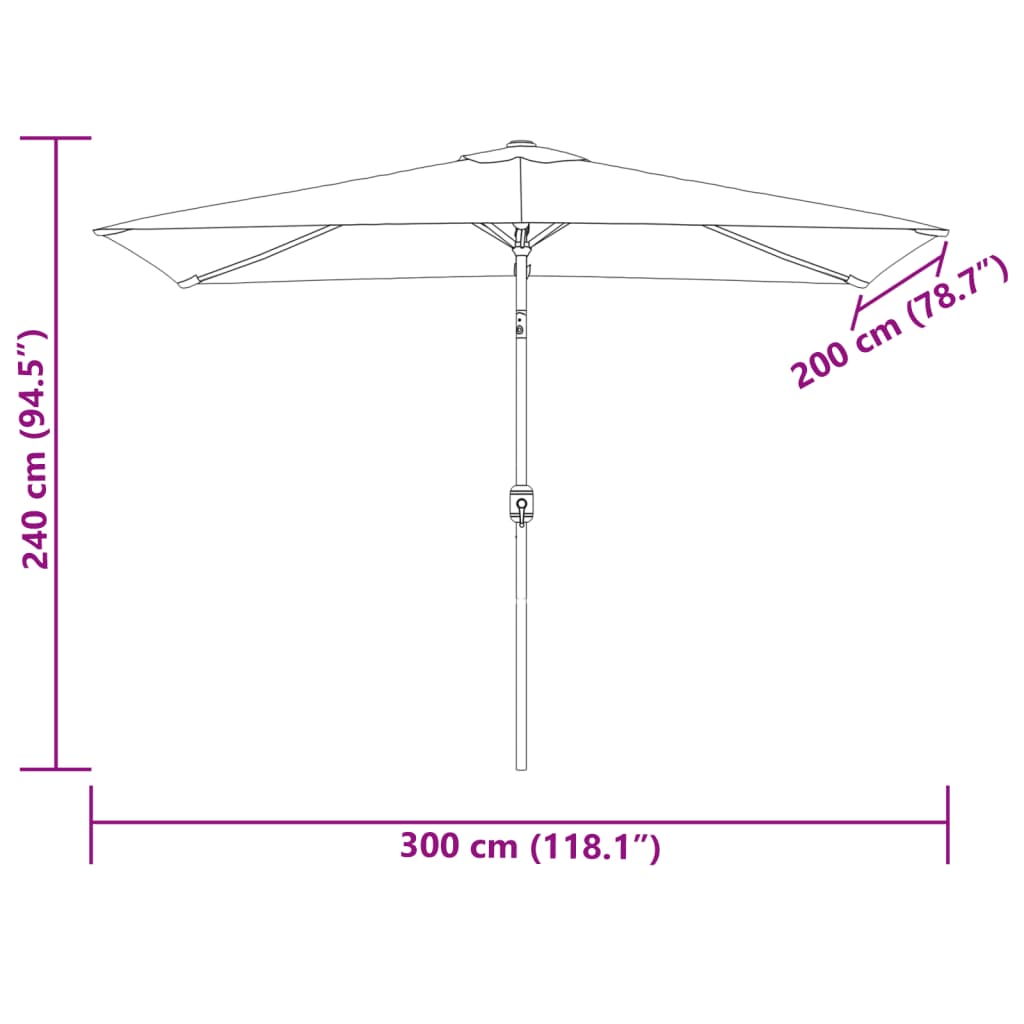 Parasol vierhoekig zandwit 200 x 300 cm is nu te koop bij PeponiXL, paradijselijk wonen!