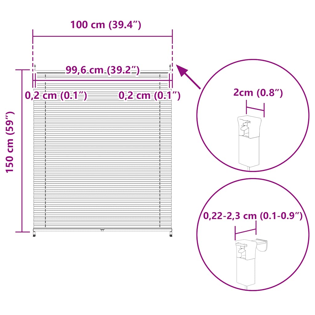 Plisséjaloezie 100x150cm crème is nu te koop bij PeponiXL, paradijselijk wonen!