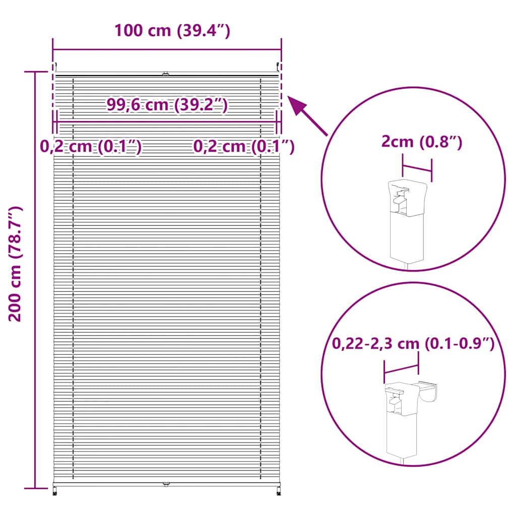 Plisséjaloezie 100x200cm crème is nu te koop bij PeponiXL, paradijselijk wonen!