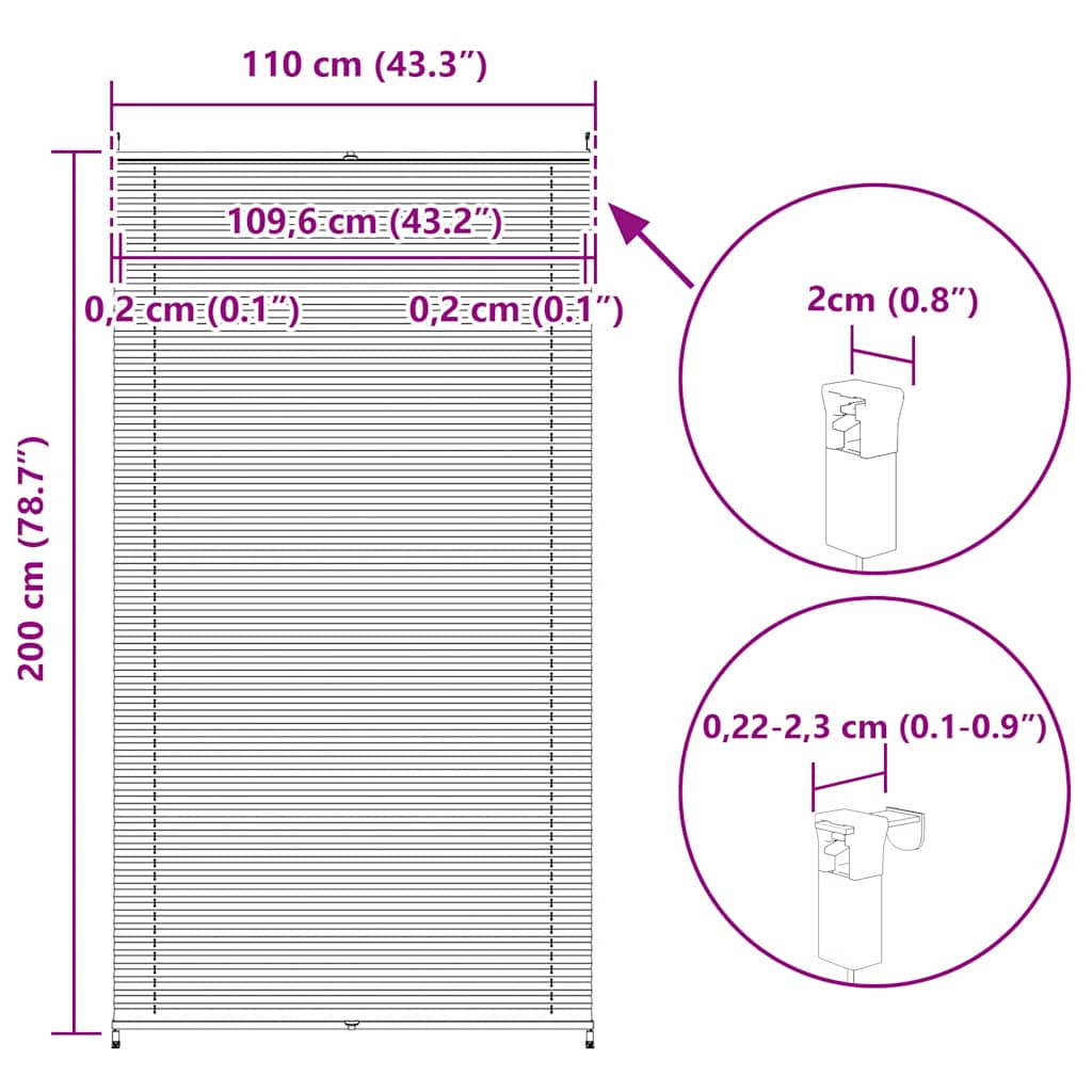 Plisséjaloezie 110x200 cm crème is nu te koop bij PeponiXL, paradijselijk wonen!