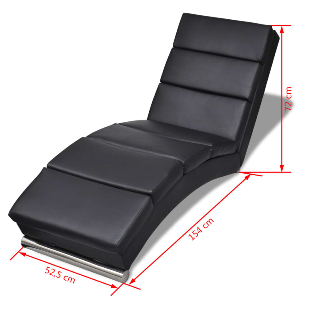 Chaise longue kunstleer zwart is nu te koop bij PeponiXL, paradijselijk wonen!