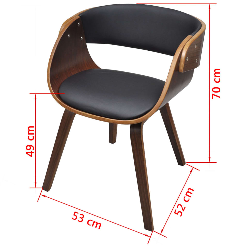 Eetkamerstoelen 4 st gebogen hout en kunstleer bruin is nu te koop bij PeponiXL, paradijselijk wonen!