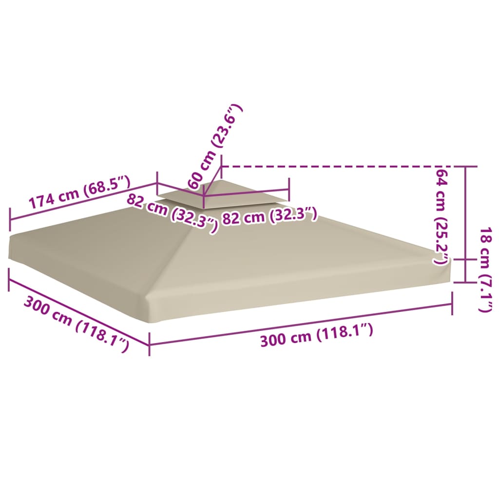 Vervangend tentdoek prieel 310 g/m² 3x3 m groen is nu te koop bij PeponiXL, paradijselijk wonen!