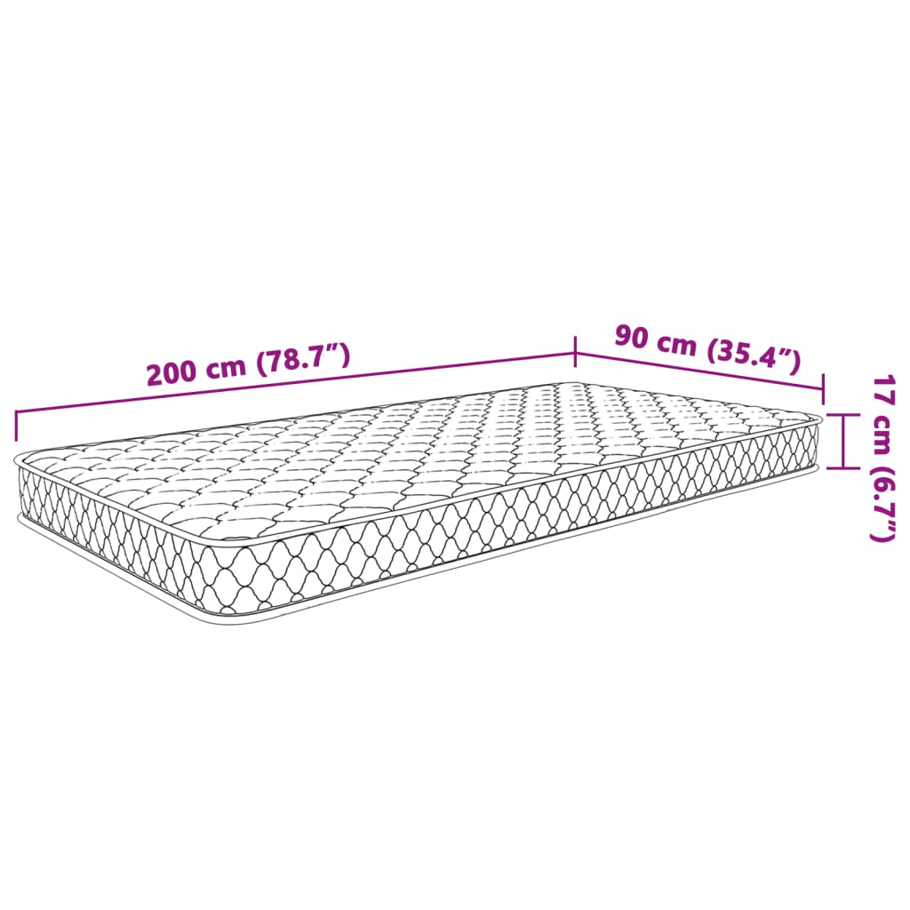 Matras traagschuim 200x90x17 cm Zacht is nu te koop bij PeponiXL, paradijselijk wonen!