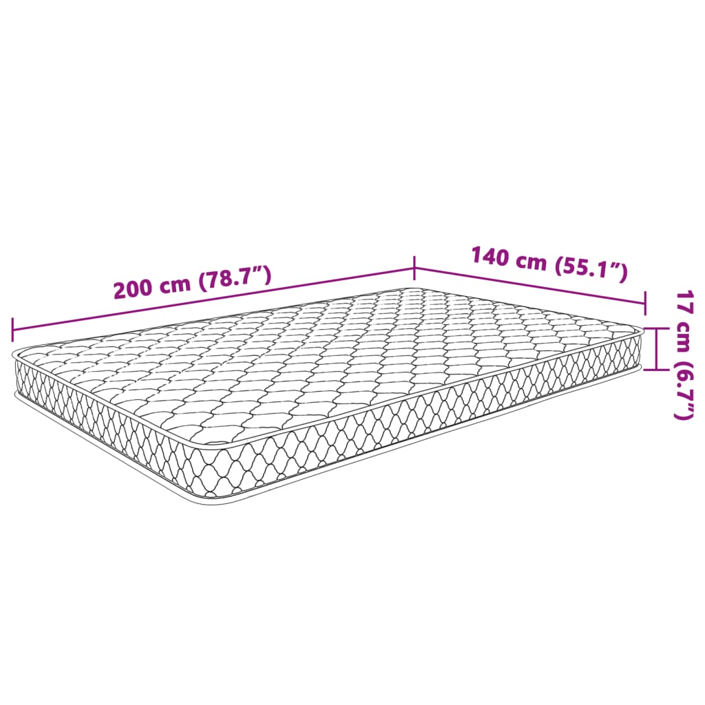 Matras traagschuim 200x140x17 cm Zacht is nu te koop bij PeponiXL, paradijselijk wonen!