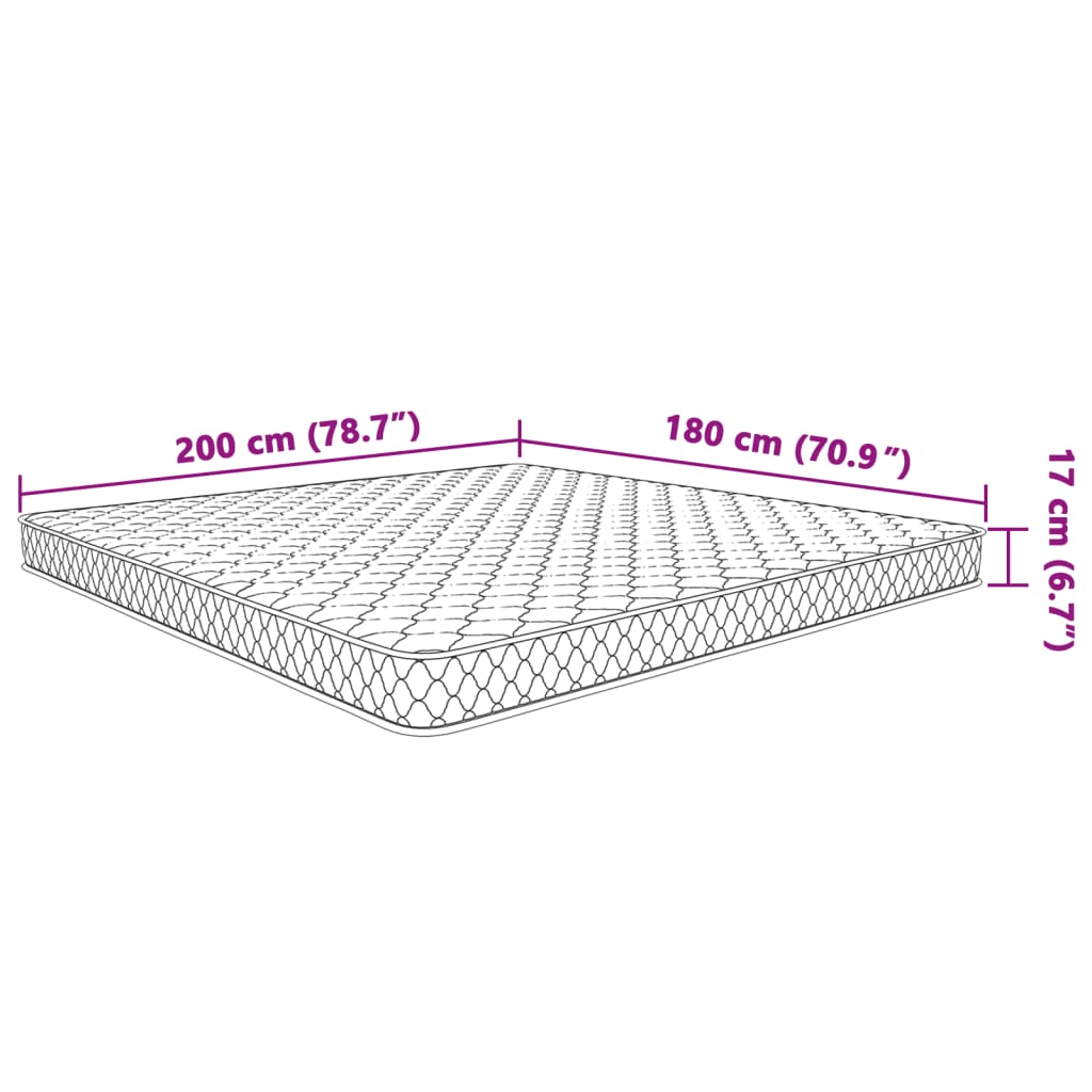 Matras 200x180x17 cm Zacht traagschuim is nu te koop bij PeponiXL, paradijselijk wonen!