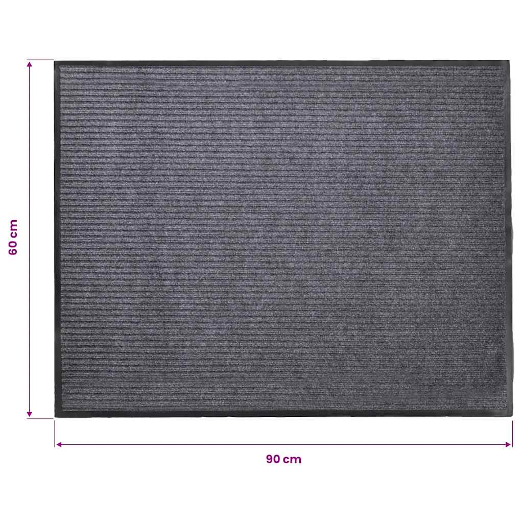 Deurmat 90x60 cm PVC grijs is nu te koop bij PeponiXL, paradijselijk wonen!