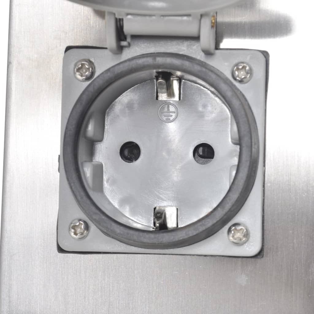 Buitenstopcontact op zuil met lamp (roestvrij staal) is nu te koop bij PeponiXL, paradijselijk wonen!