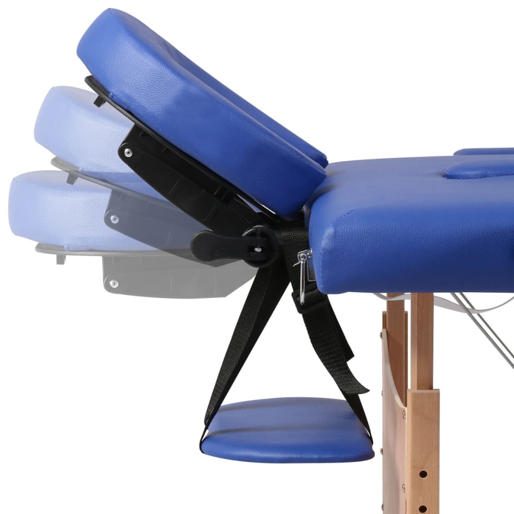 Inklapbare massagetafel 2 zones met houten frame (blauw) is nu te koop bij PeponiXL, paradijselijk wonen!