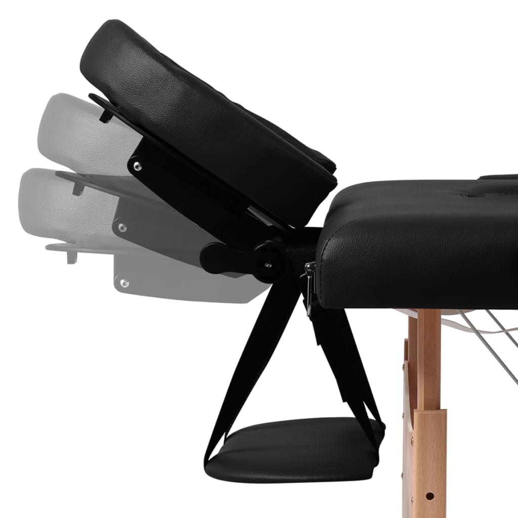 Inklapbare massagetafel 3 zones met houten frame (zwart) is nu te koop bij PeponiXL, paradijselijk wonen!