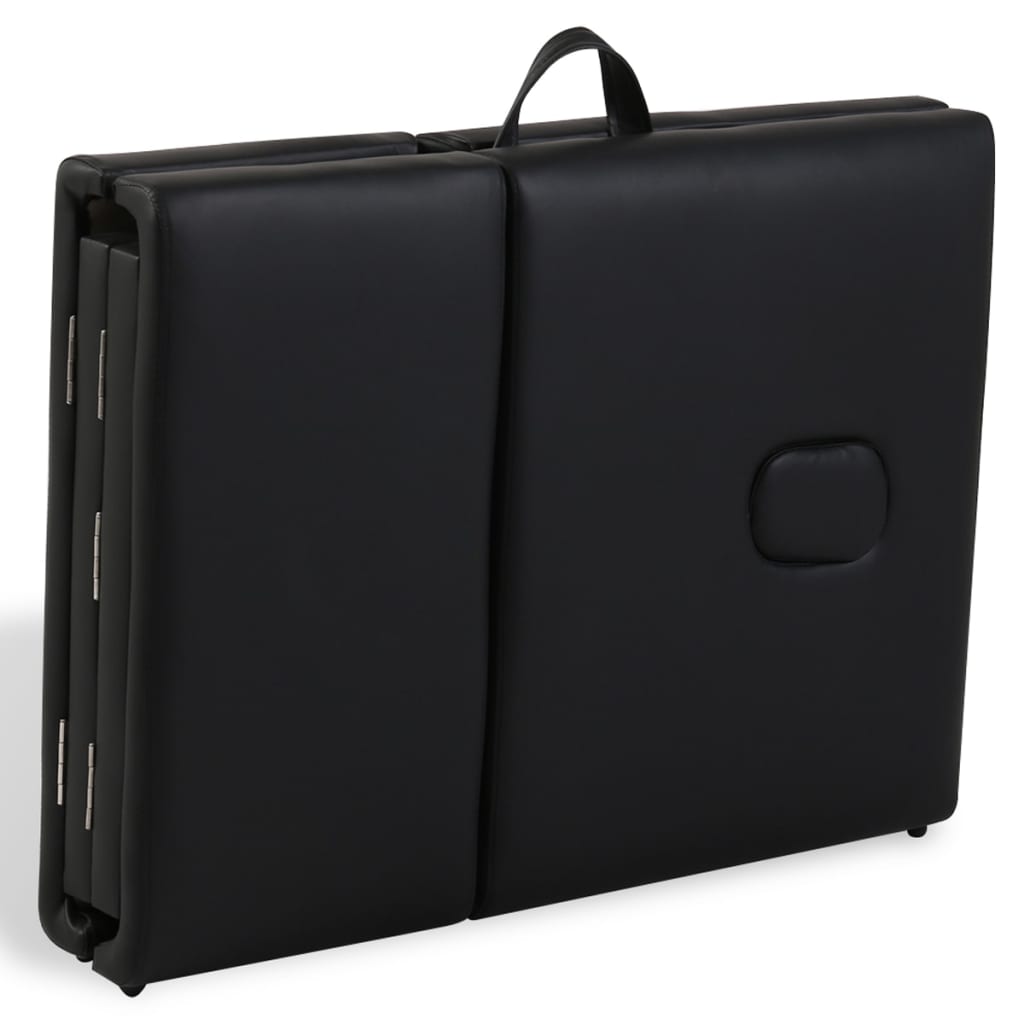 Massagetafel met 4 zones inklapbaar aluminum frame zwart is nu te koop bij PeponiXL, paradijselijk wonen!