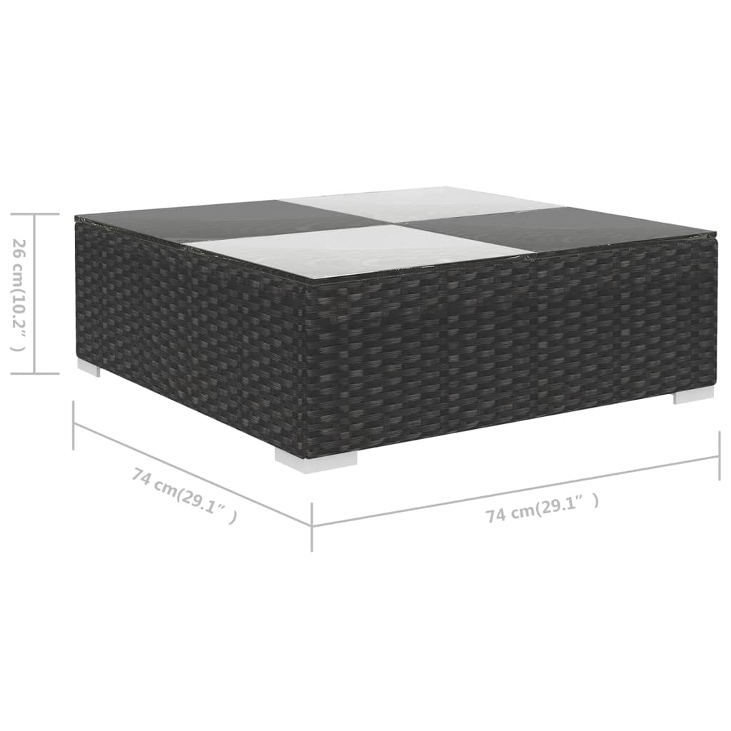 6-delige Loungeset met kussens poly rattan zwart is nu te koop bij PeponiXL, paradijselijk wonen!