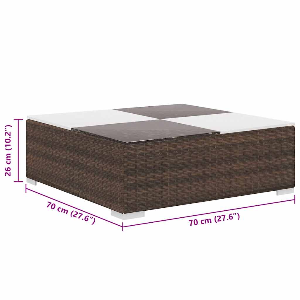 8-delige Loungeset met kussens poly rattan bruin is nu te koop bij PeponiXL, paradijselijk wonen!