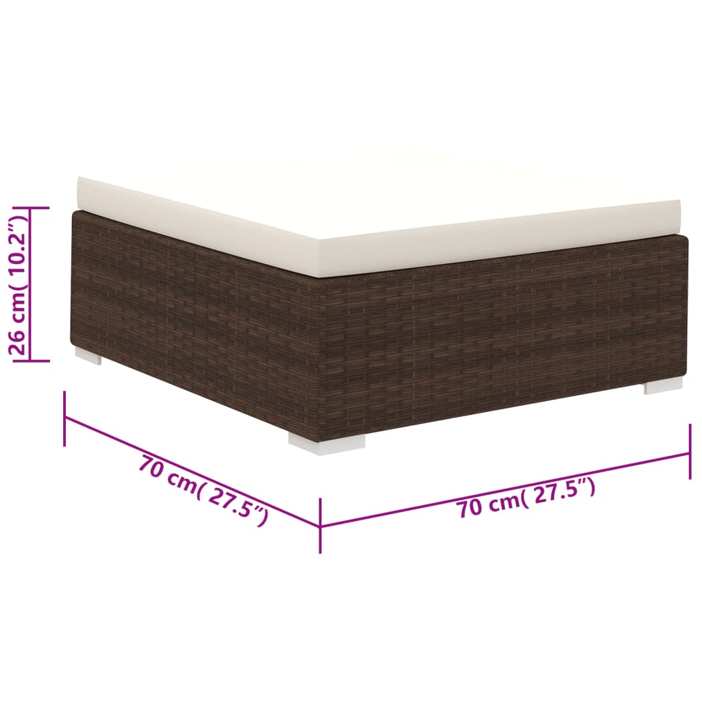 6-delige Loungeset met kussens poly rattan bruin is nu te koop bij PeponiXL, paradijselijk wonen!